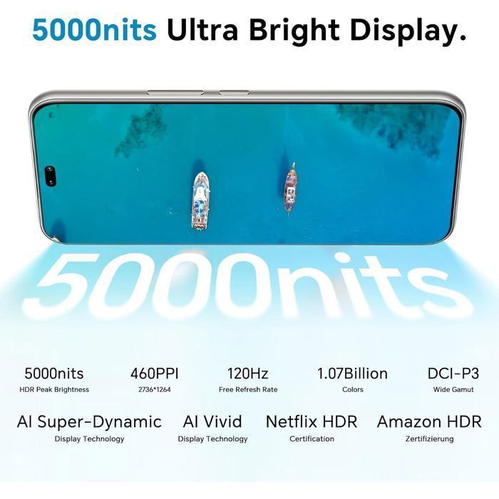 Smartphone Honor 400 5G 8/512Go Double Nano SIM AI Caméra 200MP Ultra HD-Noir