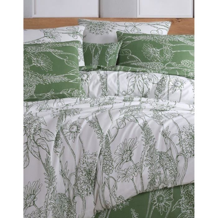 Bedding set - 1 duvet cover 220 x 240 cm + 2 pillowcases 60 x 60 cm - 100% reinforced cotton - White