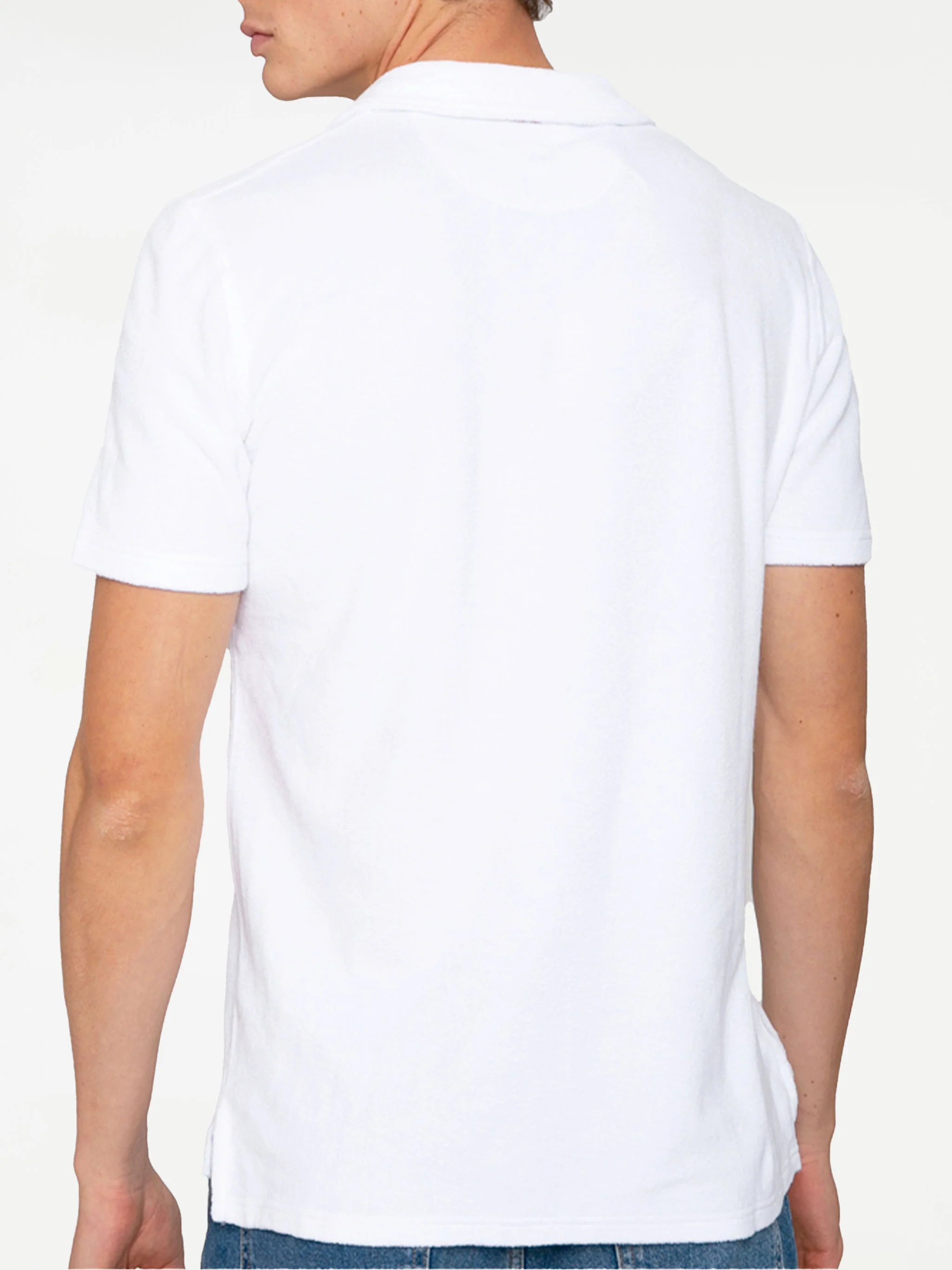 Witte badstof poloshirt voor heren