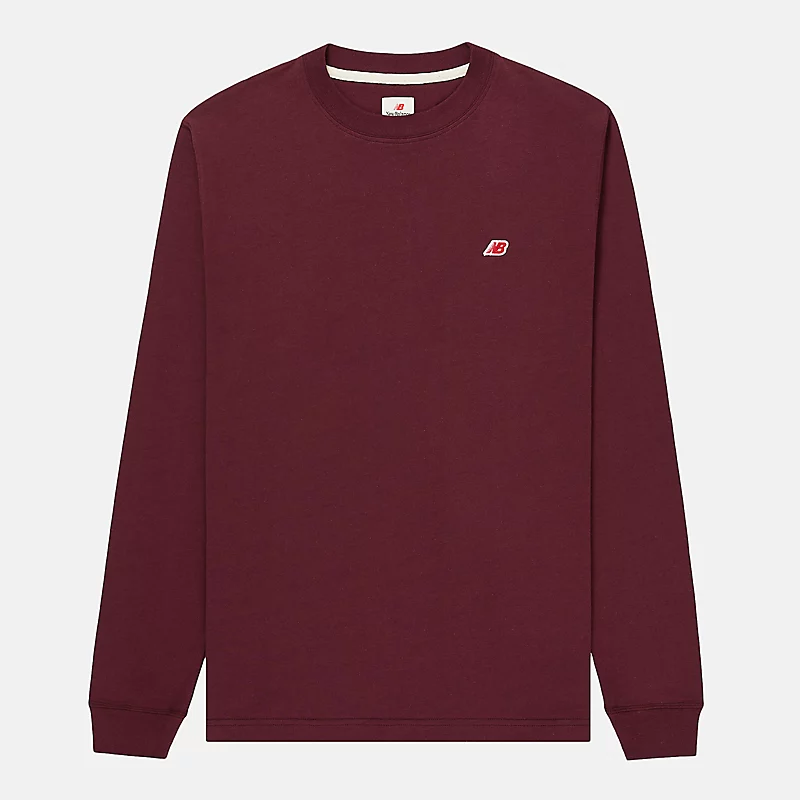 Tricou bărbătesc cu mânecă lungă MADE in USA Core - NB BURGUNDY