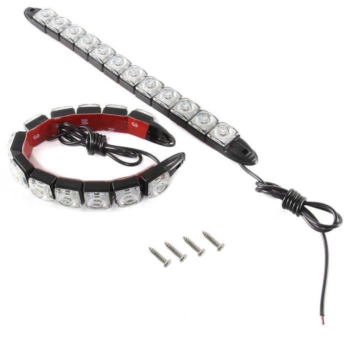 SURENHAP® 2 pezzi Luci diurne a LED DRL universali per auto, 12 LED, flessibili, fendinebbia, luci diurne