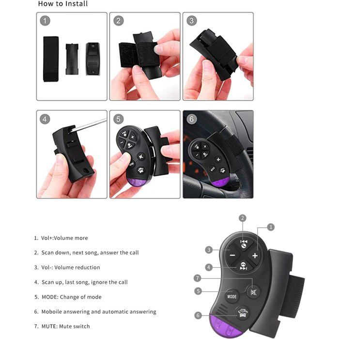 Autoradio Bluetooth USB,Radio Voiture Récepteur avec Lecteur MP3 WMA FM Télécommande,Deux USB Port,Soutien(Non Lecteur CD/NONRDS)