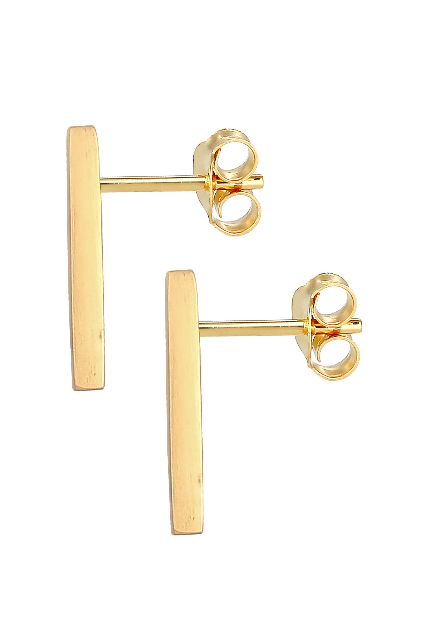 Elli Femmes clous d'oreilles bâton basique brossé en argent sterling 925