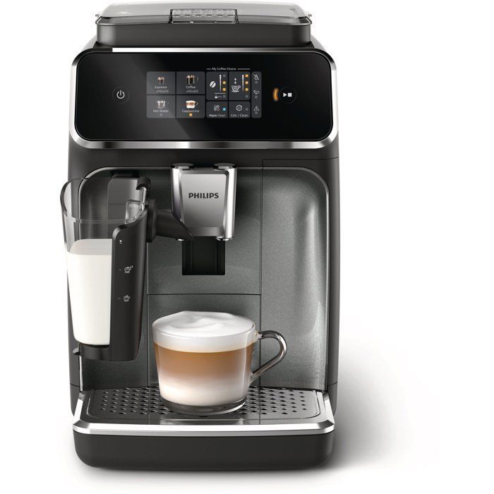 Machine à café Expresso broyeur - PHILIPS - EP2339/40 - Série 2300 - LatteGo - 4 recettes - Broyeur céramique - Noir panthère