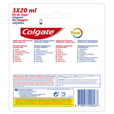 Colgate Total Pack -matkahammastahna 3 x 20 ml