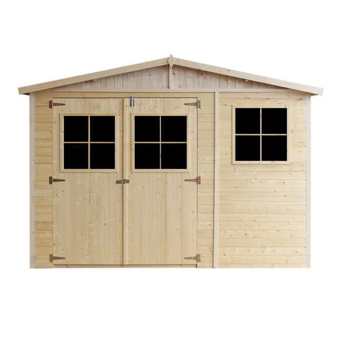 Casetta da giardino in legno TIMBELA 12 m² - Pino/Abete rosso - Spessore 17 mm - Pavimento incluso - M336