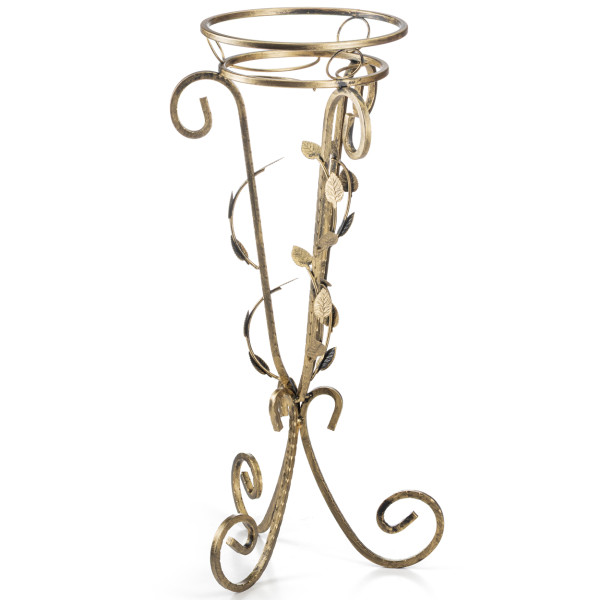 Kwietnik stojący złoty metalowy 77x35x28 cm klasyczny do salonu