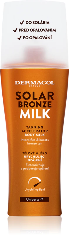 Dermacol Sun Solar Bronze bodylotion die het bruiningsproces versnelt.