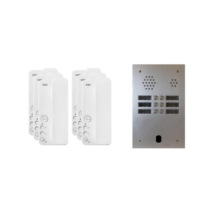 Kit interphone 2 rangées avec 6 combinés URMET Collectif
