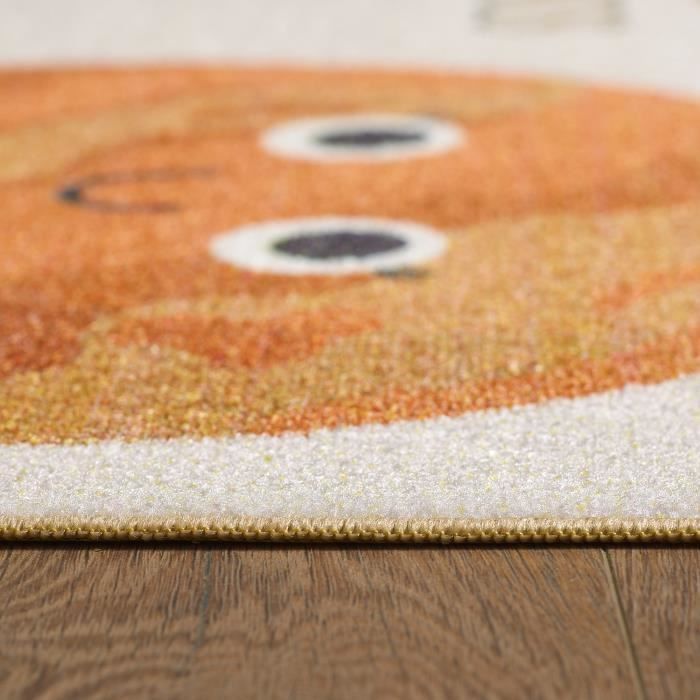 Tapis pour enfants avec motif système solaire, pour chambre, crème lavable et antidérapant