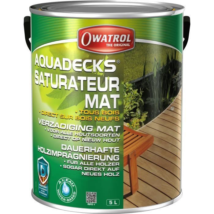 OWATROL AQUADECKS Saturateur Mat à l'Eau pour Protection Bois Exotiques Extérieurs Teck Ipé Bangkiraï Acacia Maçaranduba Mobingui 5