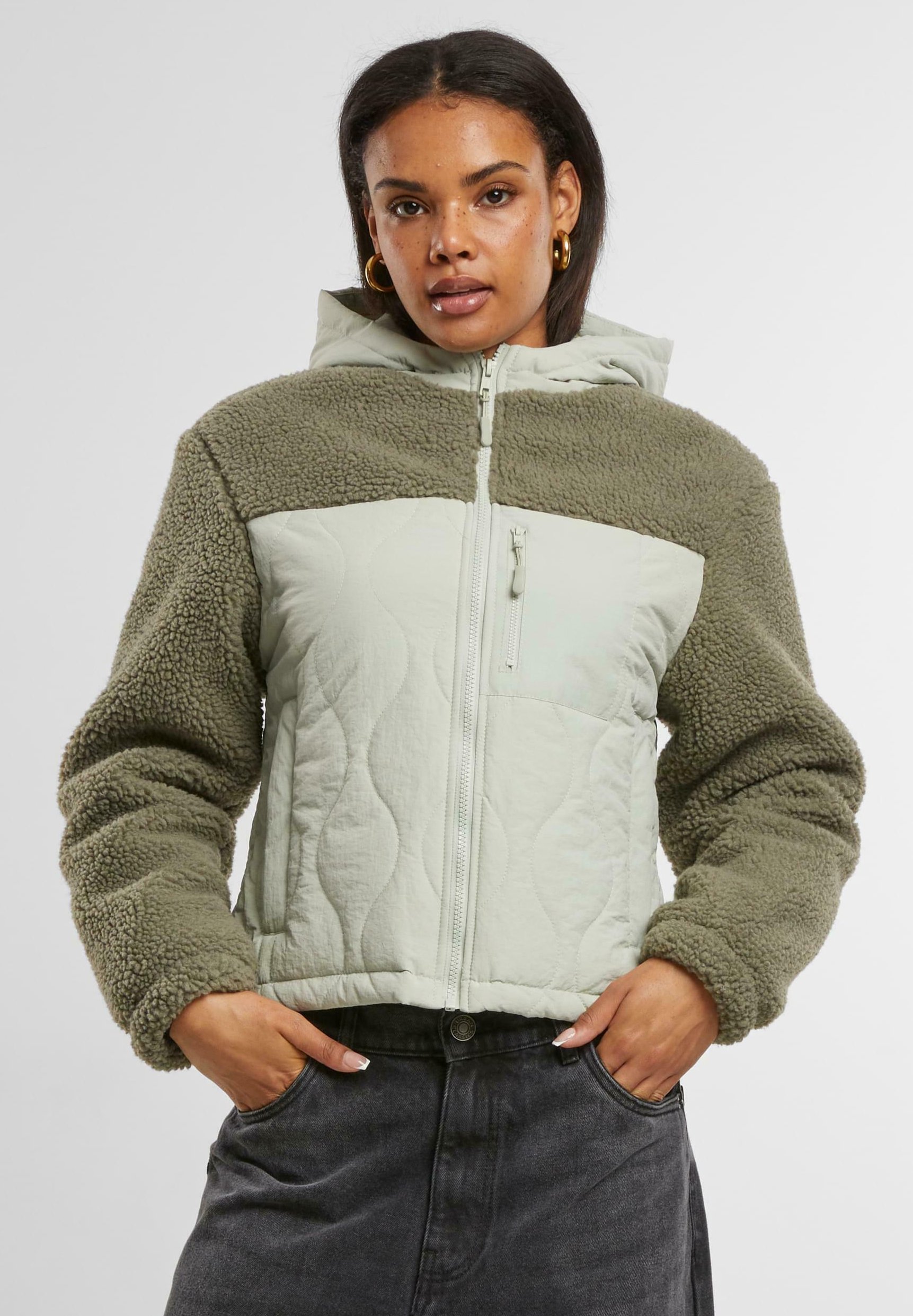 Urban Classics CRINKLE - Winterjas - lichtgroen steengroen