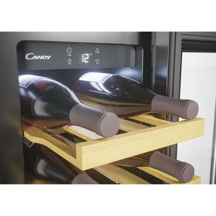 Cantinetta per vini da incasso - CANDY - CCVB 30F/1 - 20 bottiglie - Classe energetica F - Nicchia da 30 cm - Ripiani in legno - Resistente alle vibrazioni