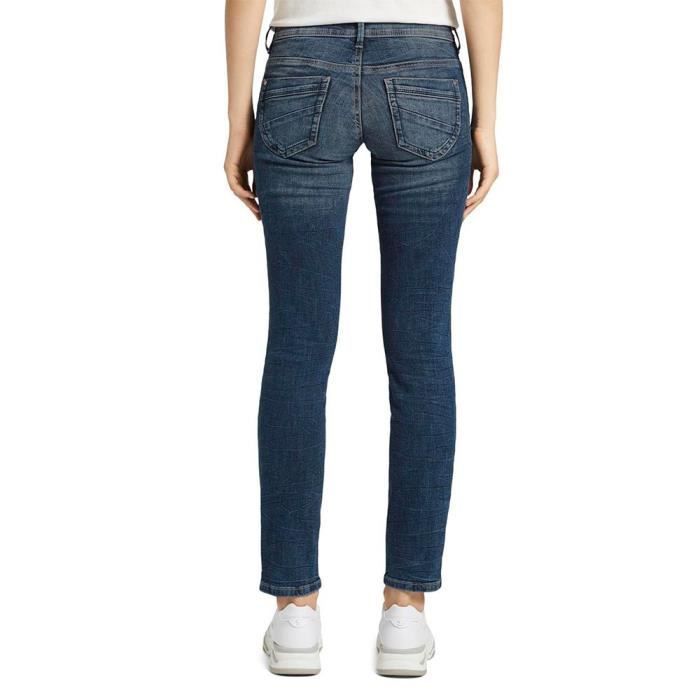 Calça jeans feminina TOM TAILOR Alexa Slim - Azul desbotado aleatório - Corte slim - Cintura padrão