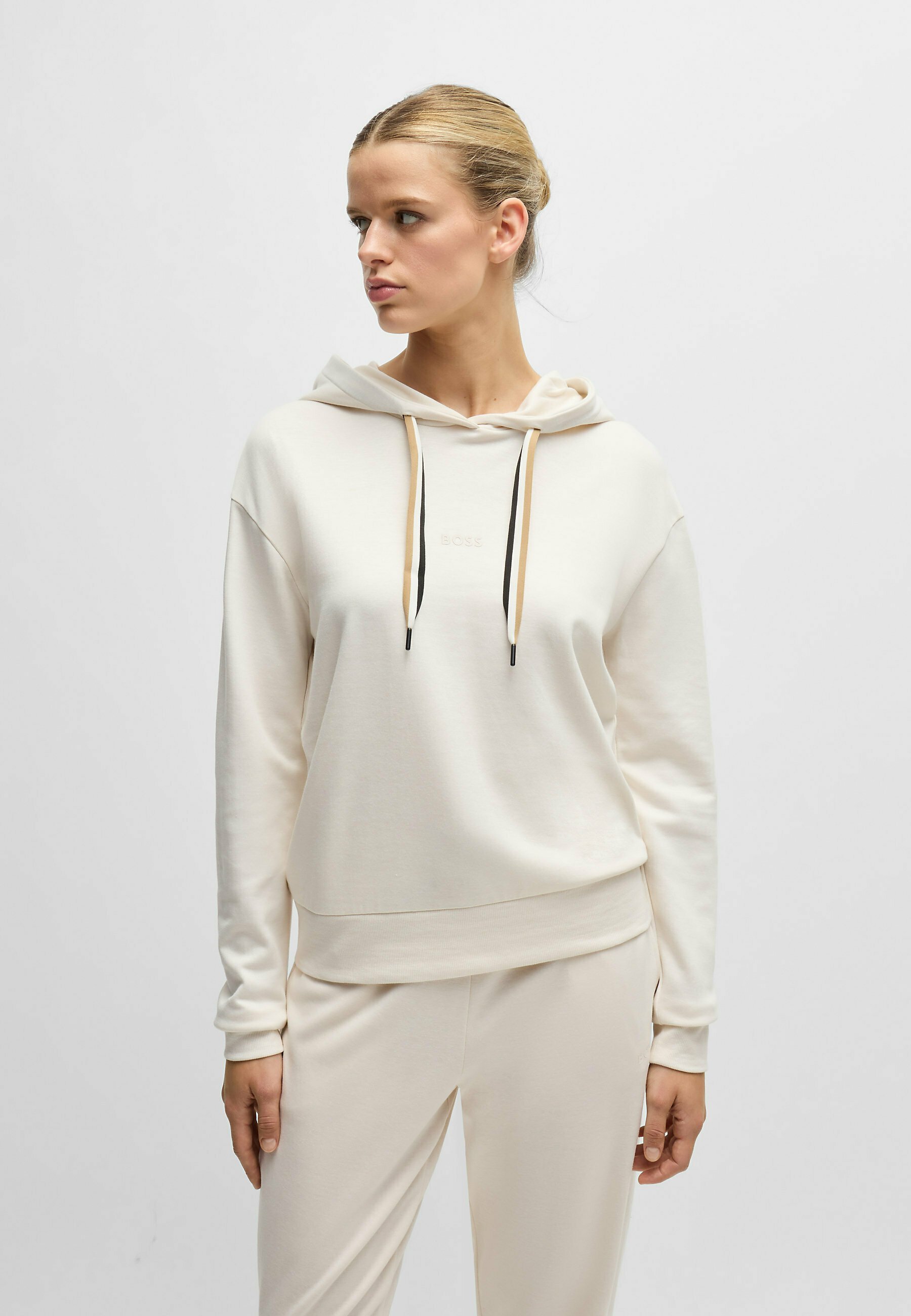BOSS STRIPE - Hoodie - naturel achttien