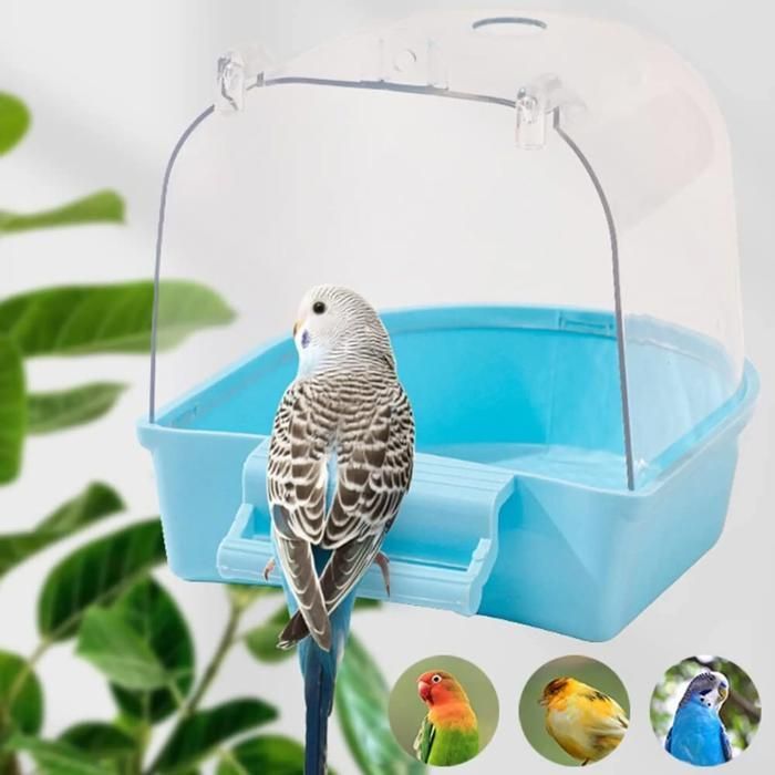 Vaschetta per pappagalli - ULISEM - Plastica spessa - Posatoio integrato - Fondo in rete antiscivolo