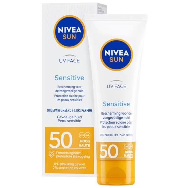 NIVEA Sun Face Sensitive SPF50 krema za sunčanje za lice<br>50ml