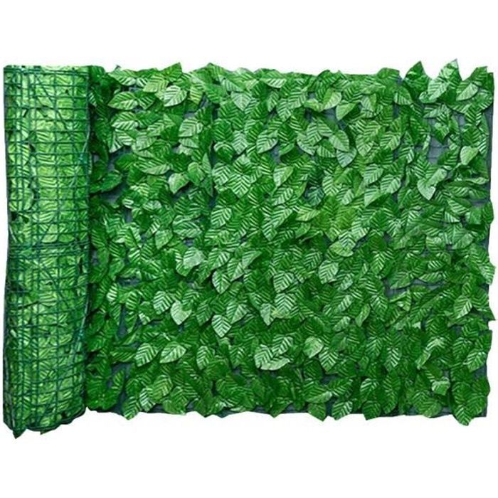 Painel de vedação - NAISIDIER - Folha artificial - 300x50 cm - Verde - Proteção para jardim