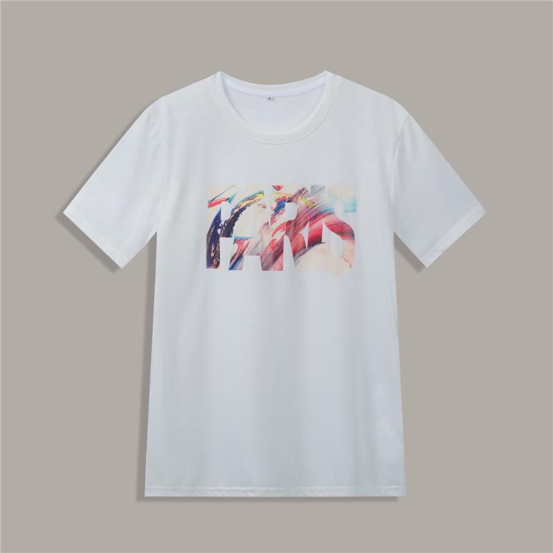 Nuova T-shirt da uomo con stampa grafica e lettere, maniche corte, estate 2020, elegante e casual, 100% cotone traspirante.