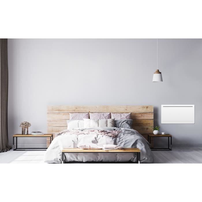 Radiador eléctrico fijo de inercia seca cerámica OCEANIC Rubis de 1500 W - Diseño curvo - Blanco - NF