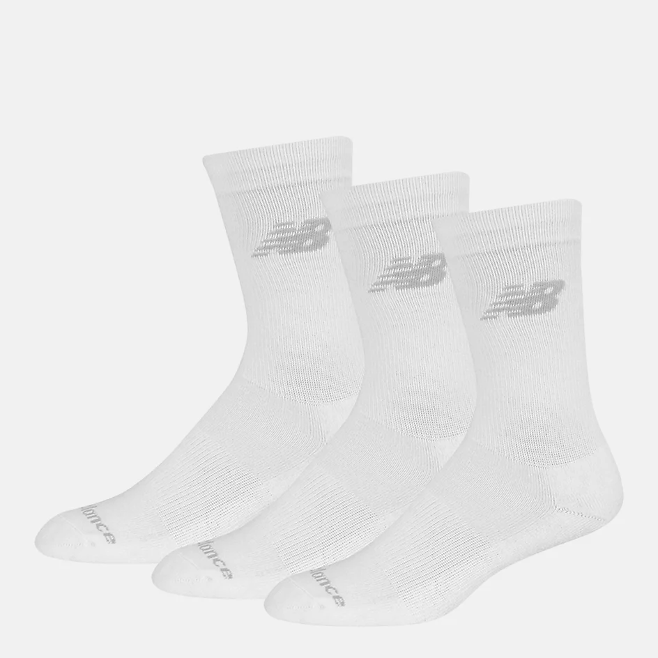 Unisex katoenen sokken met demping, set van 3 - WIT