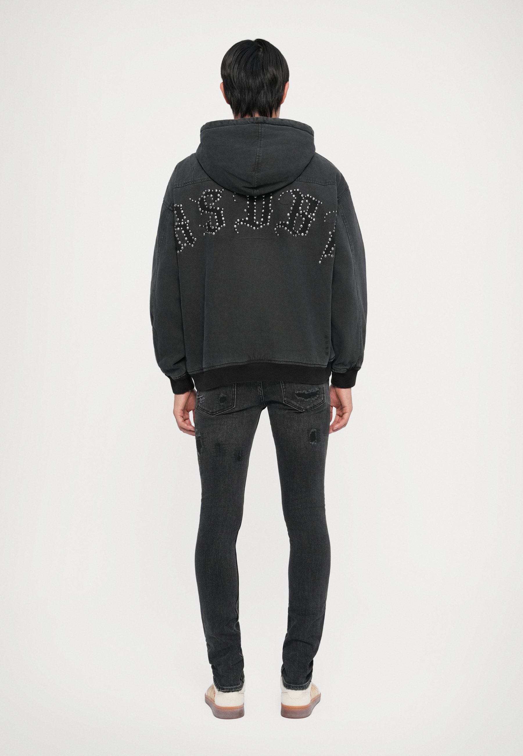 Ksubi BOMBERJACKET MET STUDIOSTOKJES - Spijkerjas - zwart