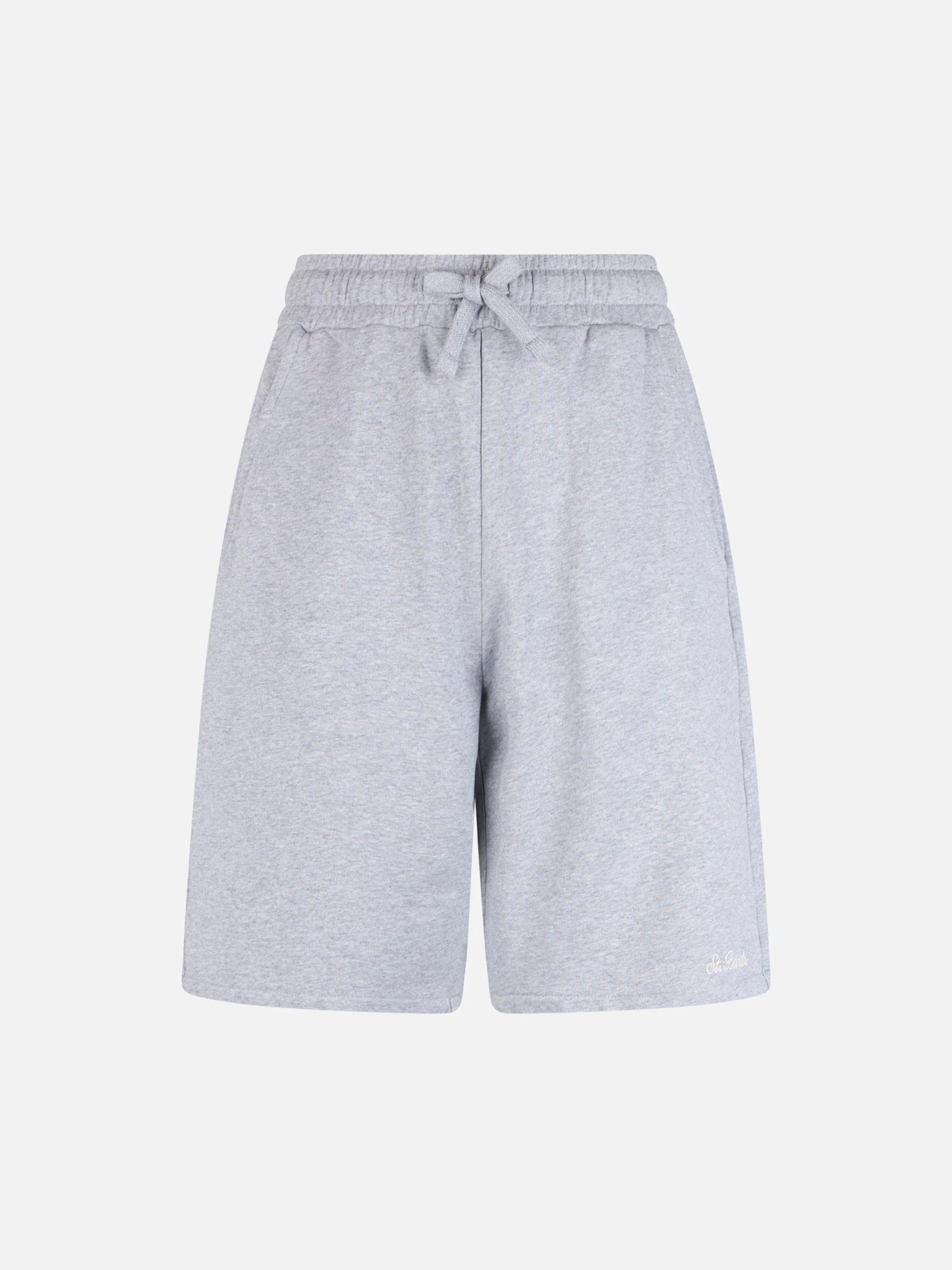 Randle Bermudashorts voor heren in grijs gemêleerd katoenfleece