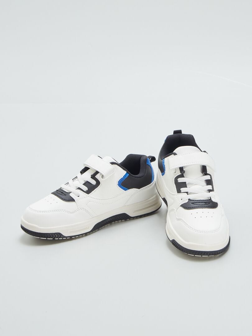 Tênis de cano baixo tricolor - BRANCO