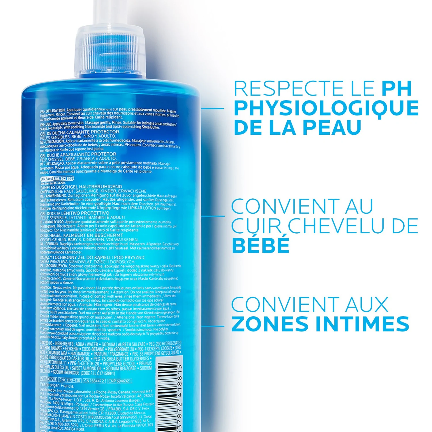 La Roche-Posay Lipikar Gel lavant apaisant protecteur 750ml