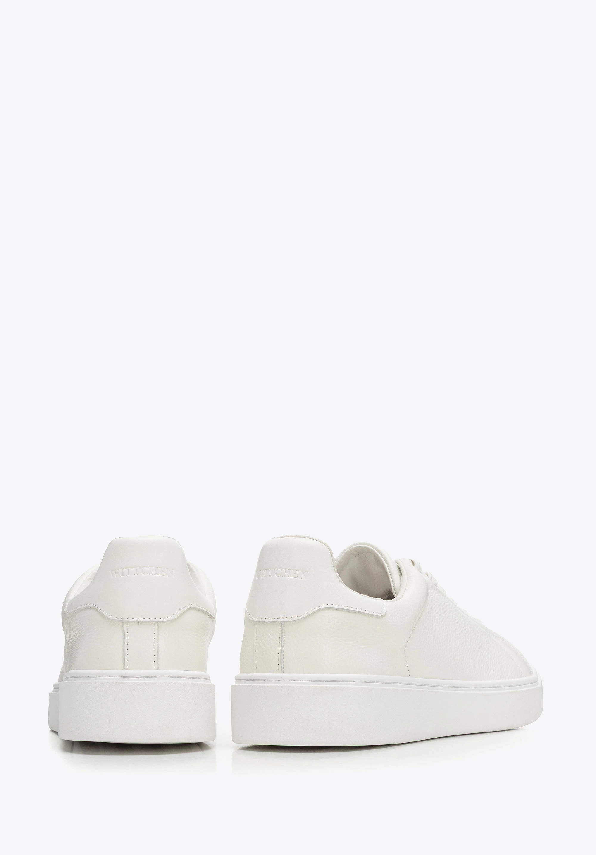 Męskie sneakersy ze skóry naturalnej licowej kremowe