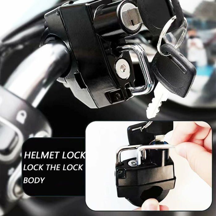 Candado para casco de motocicleta, accesorio antirrobo para casco, candado antirrobo para casco con llaves, candado de seguridad (2 unidades)