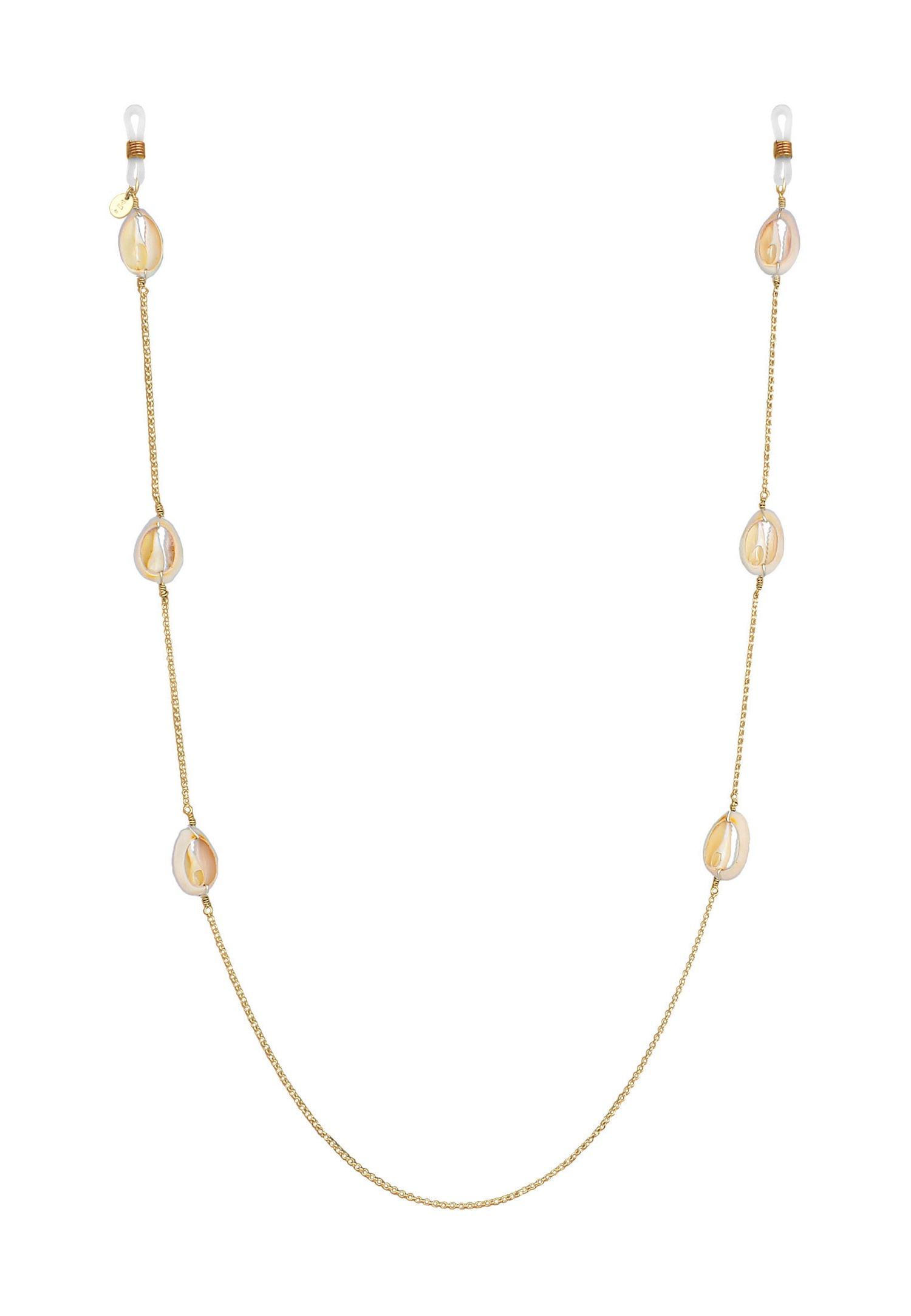 Elli Collier à lunettes pour femmes - Tendance estivale en coquille de kauri en argent sterling 925 plaqué or
