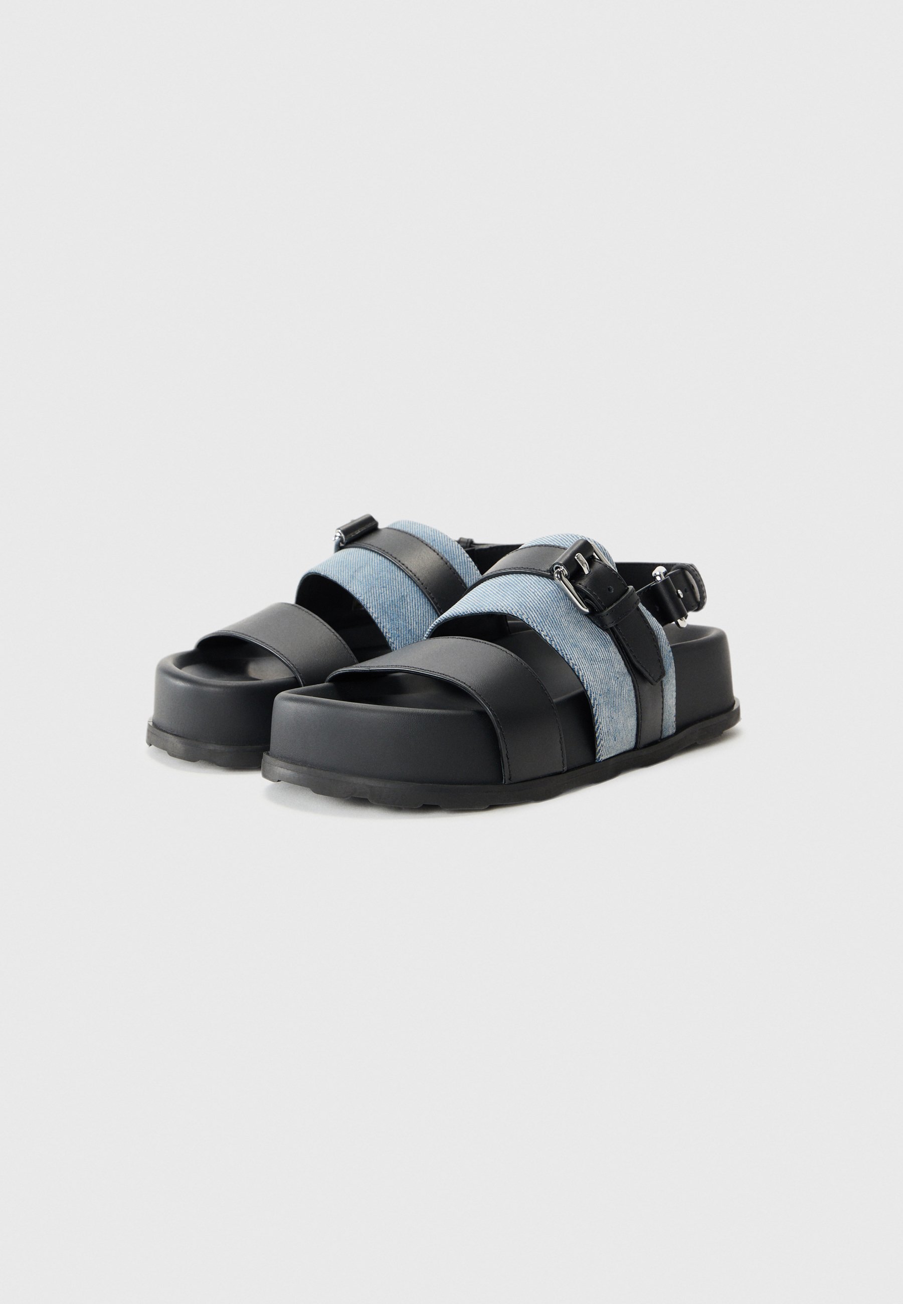 MOSCHINO platform sandalen - lichtblauw/zwart