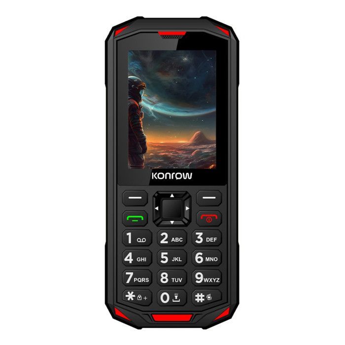 Téléphone Antichoc - KONROW - Stone Next - 2.4'' - IP68 - 4G - Double Sim - Noir