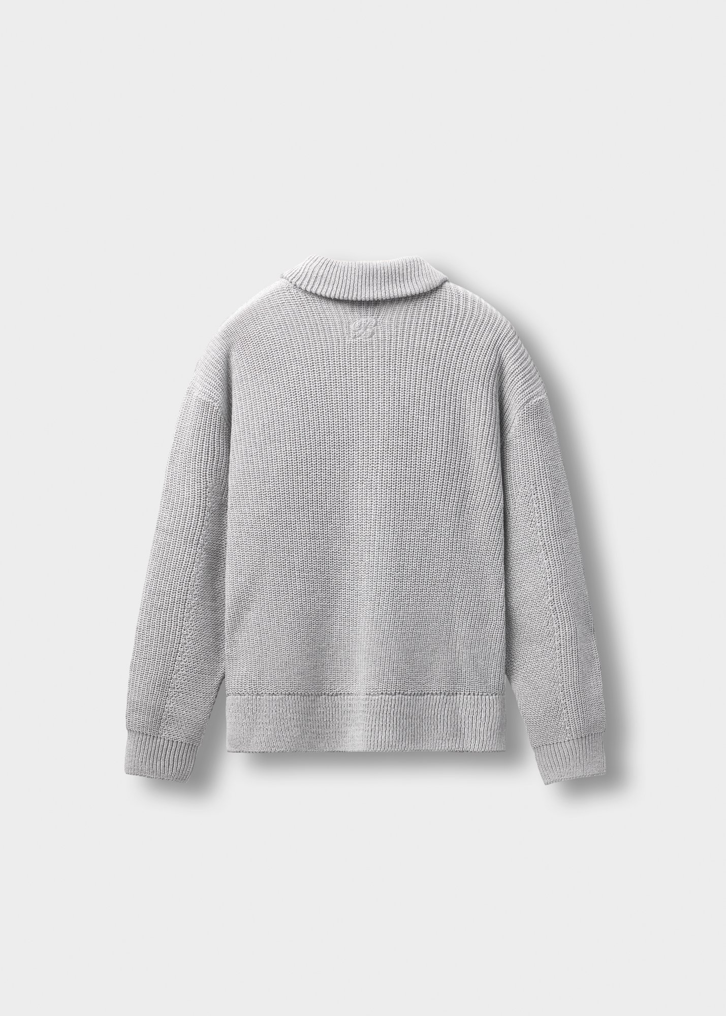 Burocs CHUNKY HALF ZIP - Trui - grijs gemêleerd