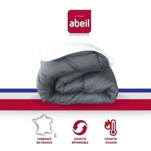Piumino caldo bicolore ABEIL - 140 x 200 cm - Bianco e grigio