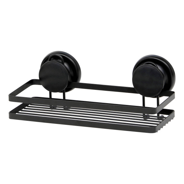 Półka Łazienkowa z Przyssawkami Ortix Metal Czarna 25x12 cm