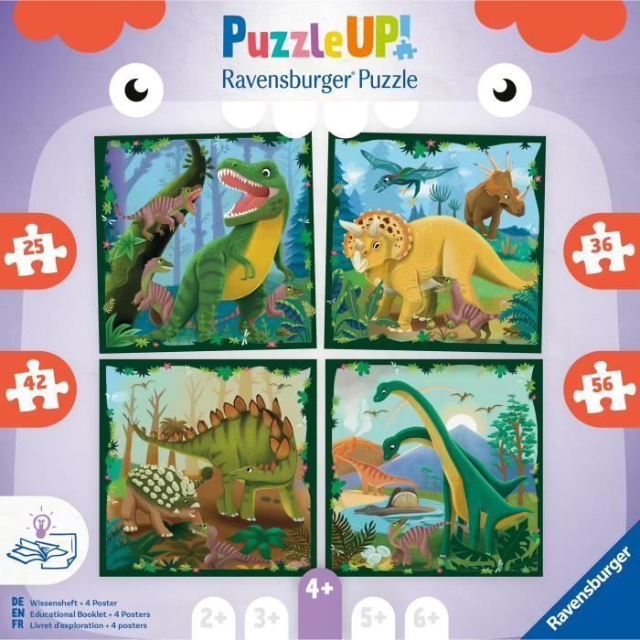 Children's Puzzle, Puzzle UP!, Dinosaurs, ages 4+, 12004003, Ravensburger