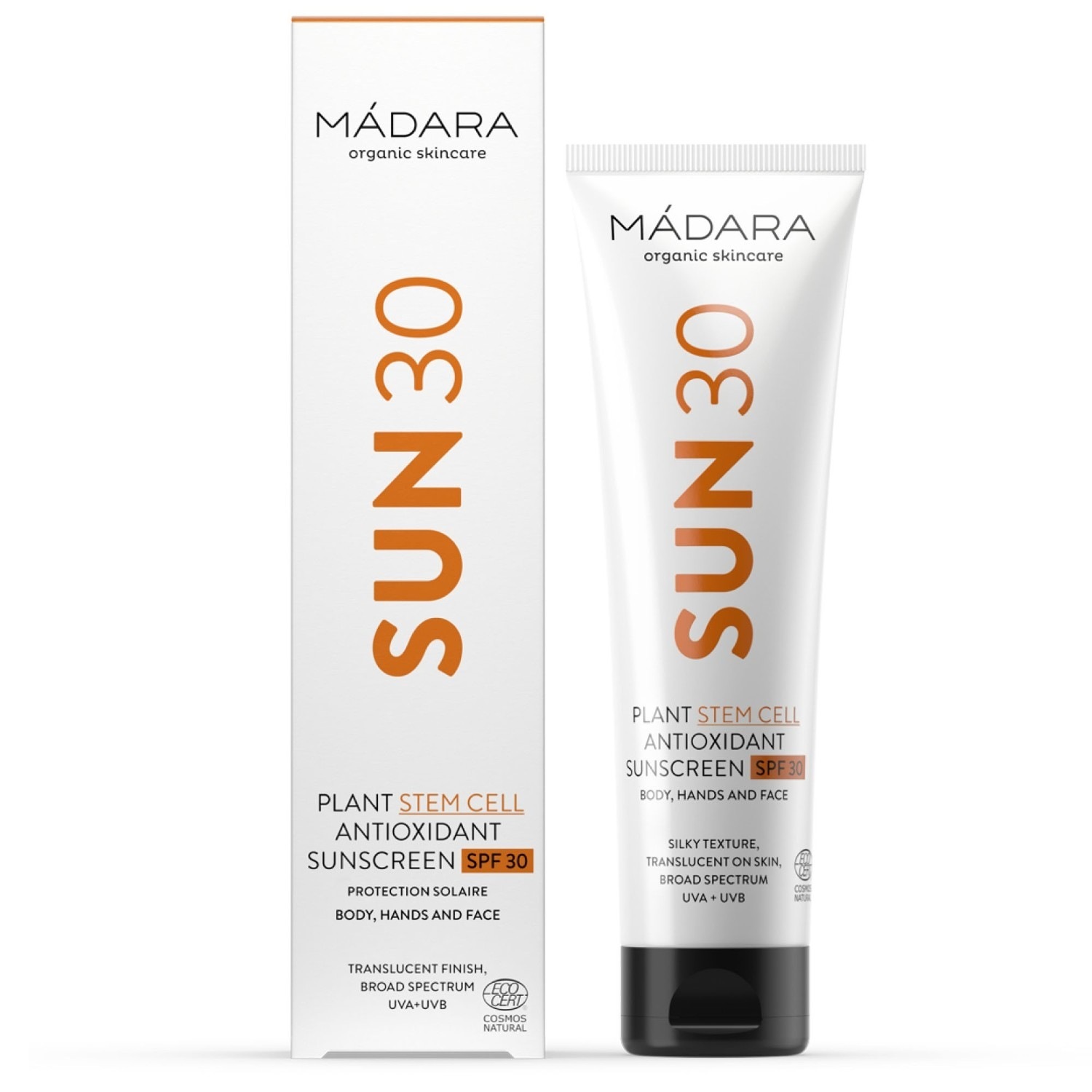 MÁDARA krema za sunčanje s biljnim matičnim ćelijama, antioksidans, SPF 30 – 100 ml