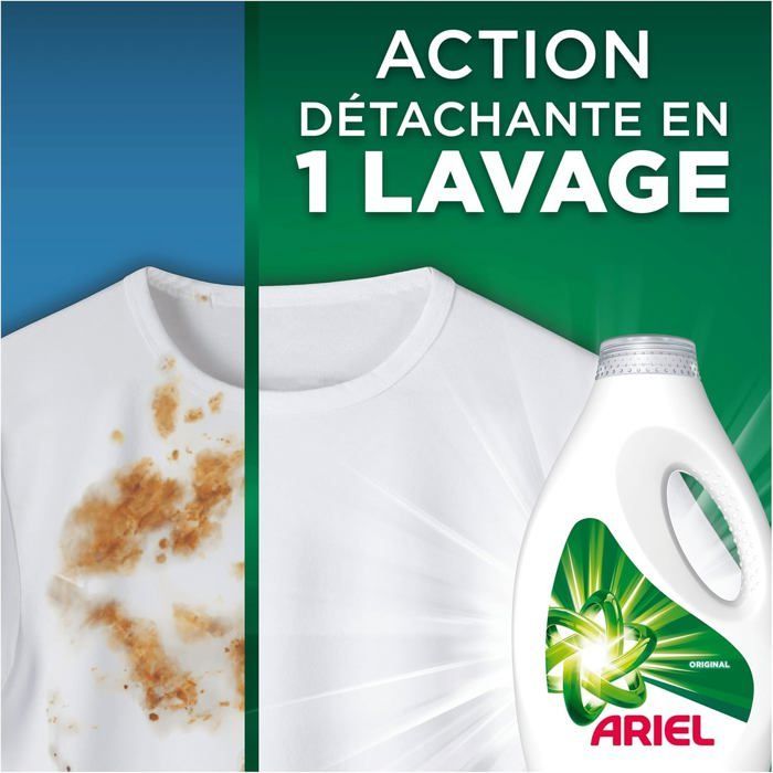 Detergente líquido para roupas Ariel, 100 lavagens, original.