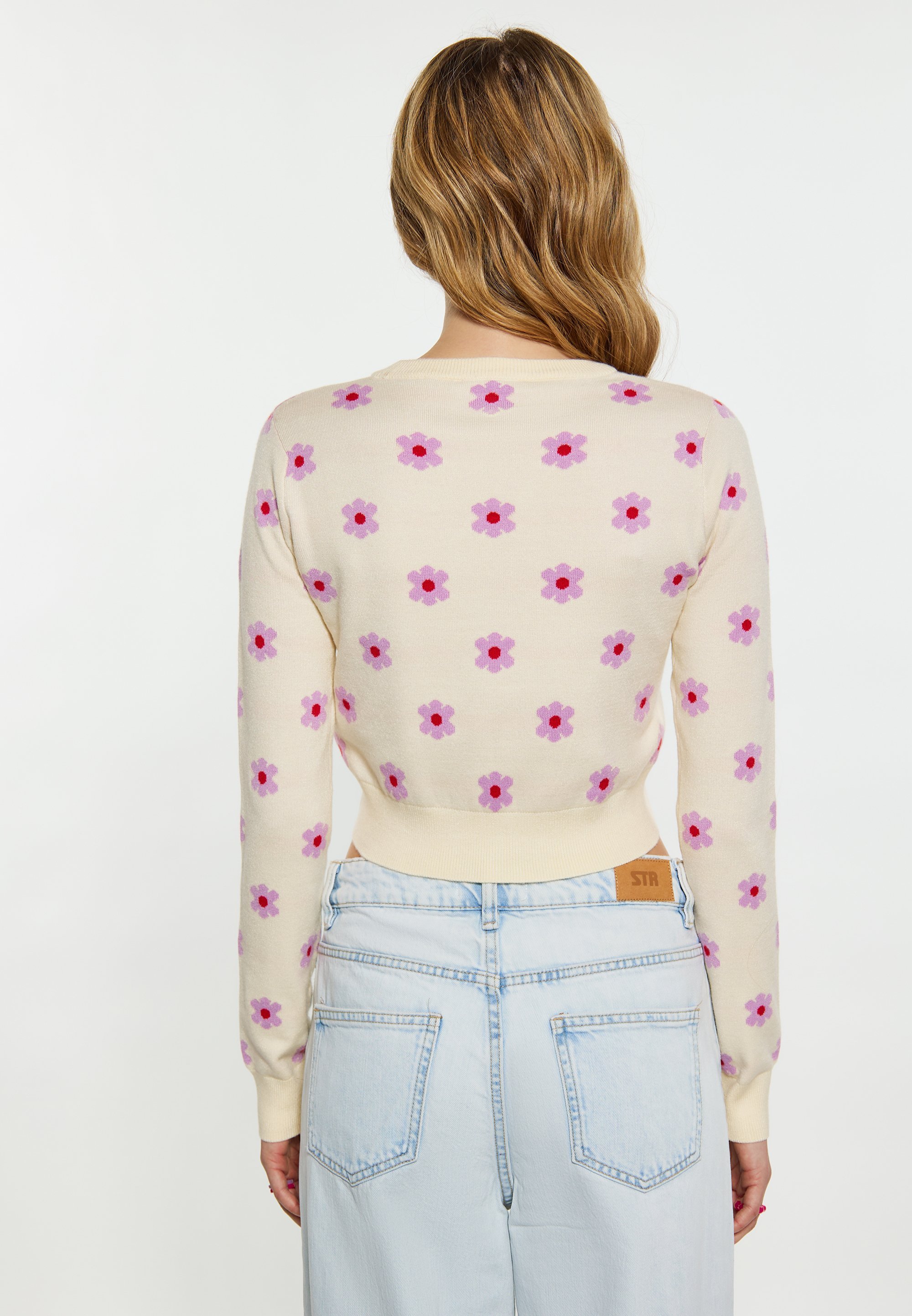 Maglione myMo - crema viola rosso