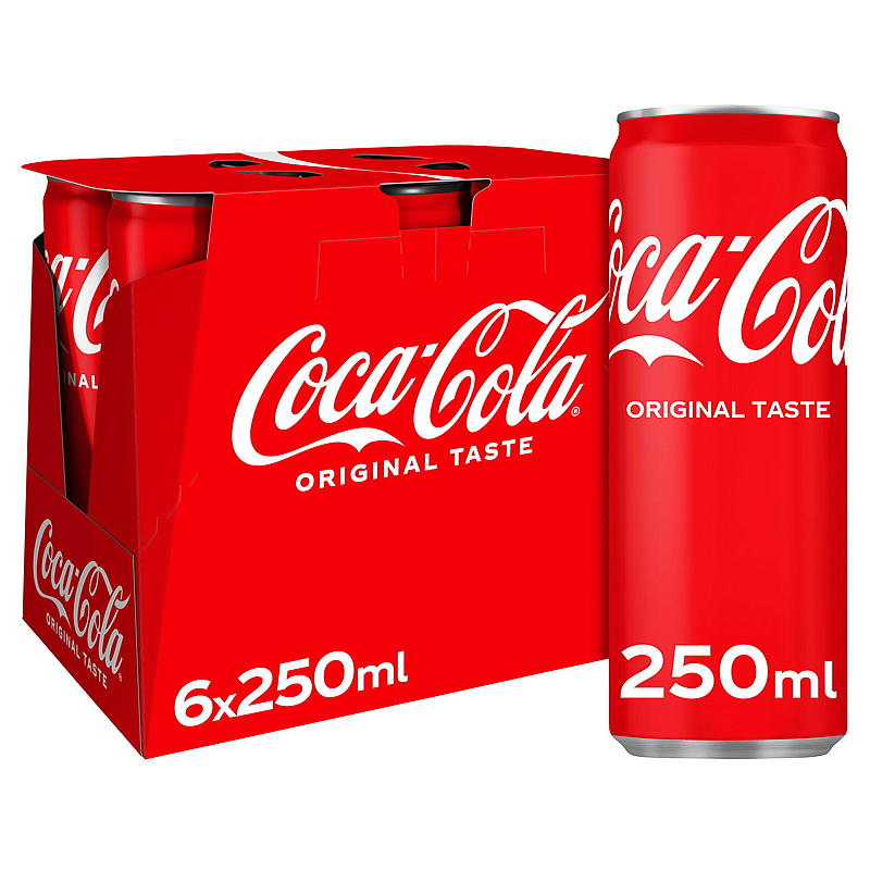Coca-cola Coca-cola/sukker 6-pak 0,25 l dåse