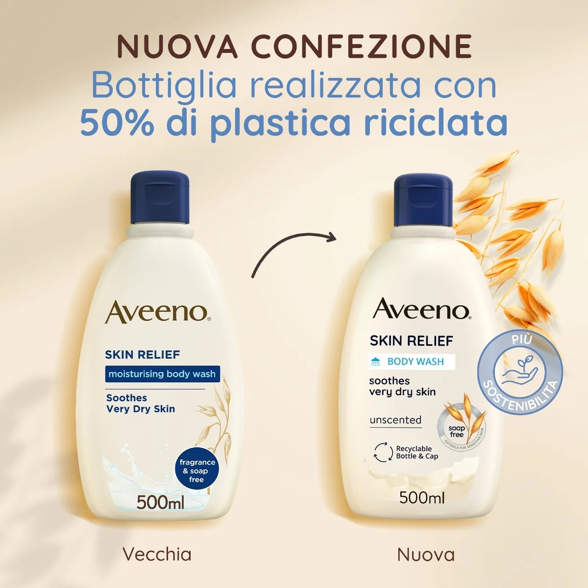 AVEENO Aveeno Skin Relief Wash Gel de banho calmante 500 ml fórmula vegana