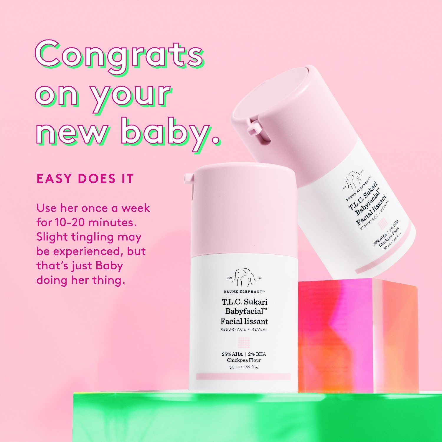 Apreibušā ziloņa mirdzuma maska TLC Sukari Babyfacial™ - 50 ml