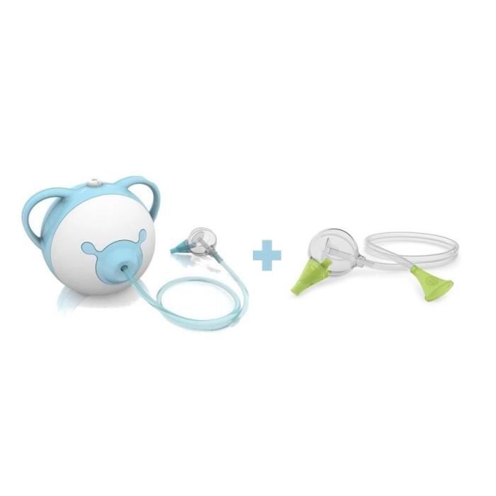 NOSIBOO Blue Electric Baby Nasal Aspirator + Eco Manual Baby Nasal Aspirator