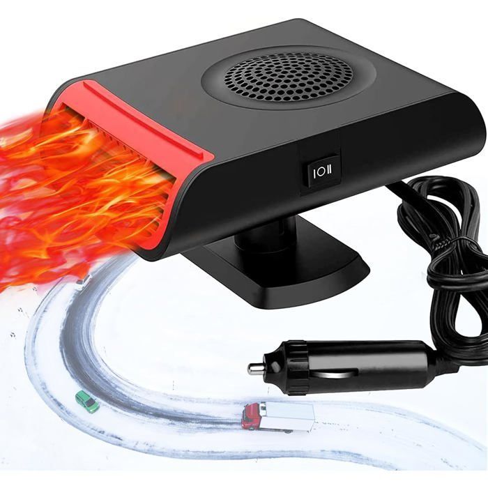 Calefactor portátil para coche de 12 V y 150 W - Vaporizador de parabrisas 2 en 1 - Ventilación rápida - Para vehículos de pasajeros