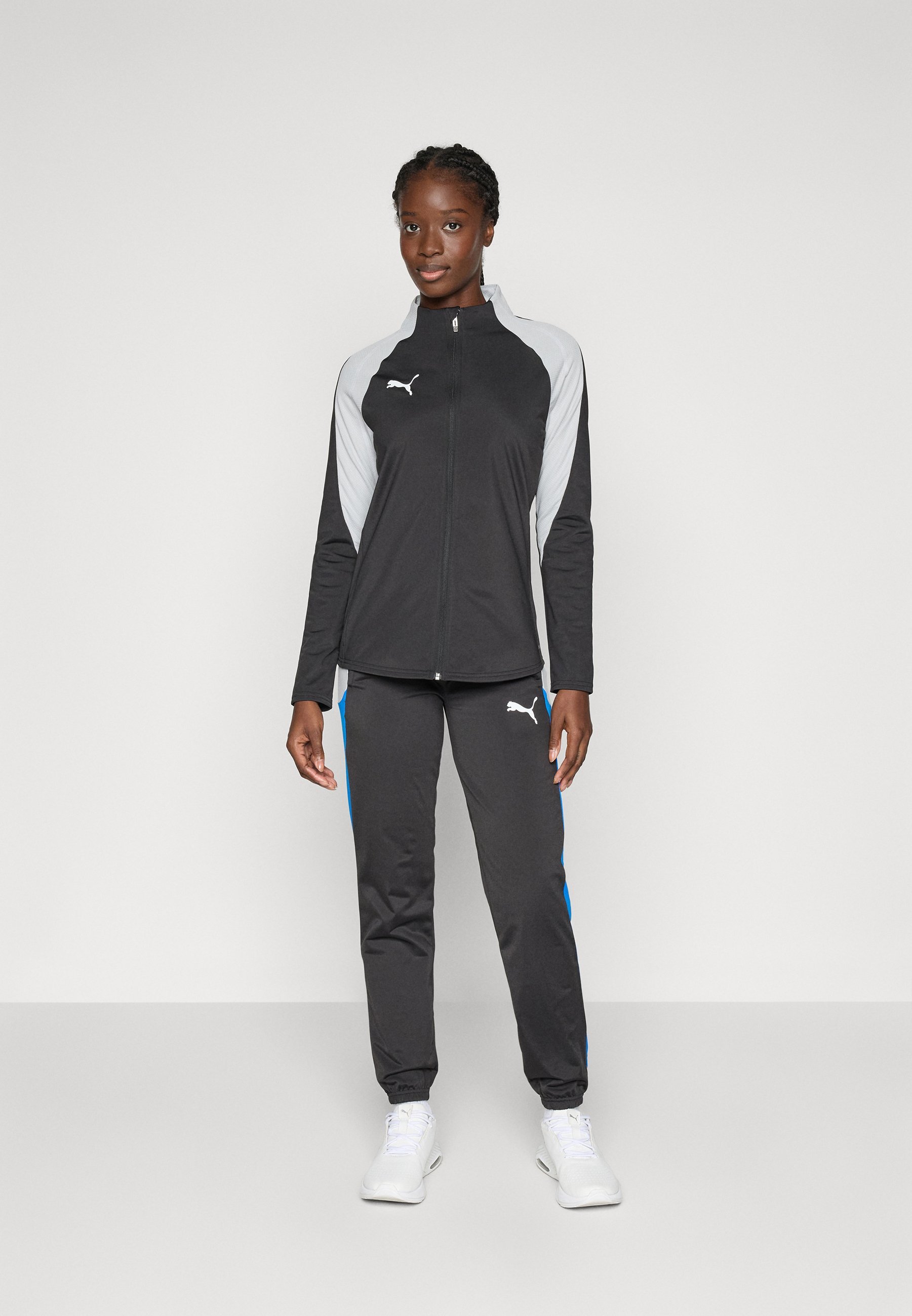 Puma INDIVIDUALBLAZE TRACKSUIT SET - Trainingspak - zwart/wit/koel lichtgrijs