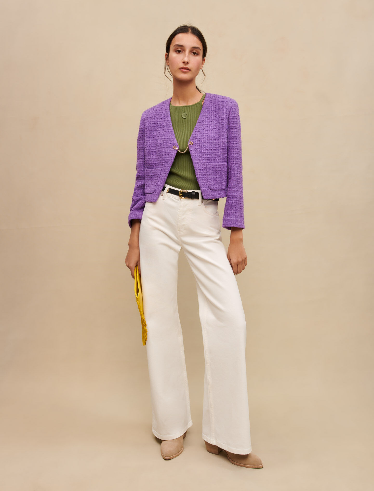 Jachetă scurtă din tweed - Violet