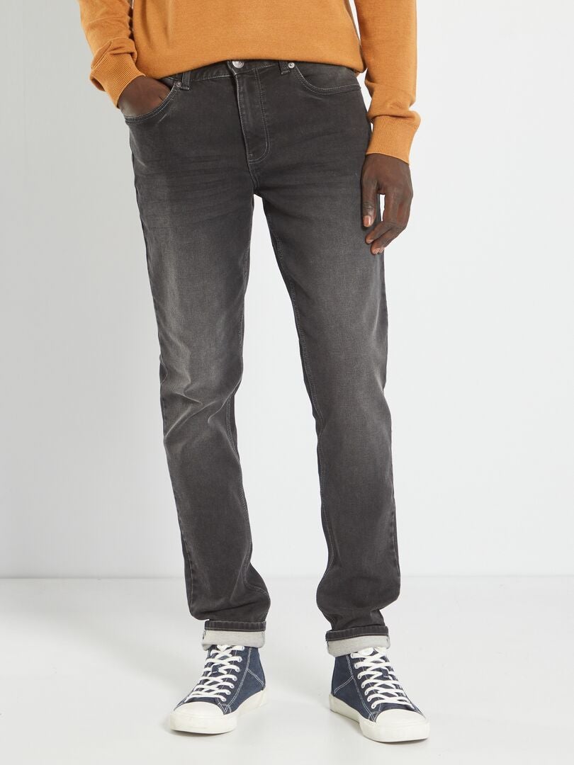 Pantalones vaqueros ajustados elásticos - L30 - GRIS