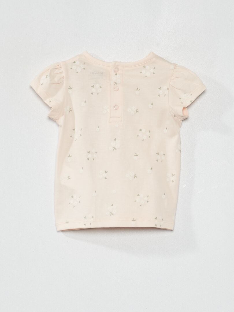 Bedrukt jersey T-shirt - ROZE